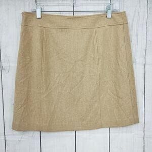 Banana Republic US 10 NWT Womens Cream Wool Cashmere Blend Felted Mini Skirt
